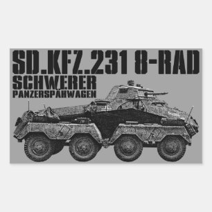 Sd.Kfz. 231 (8-radig) Rektangulärt Klistermärke