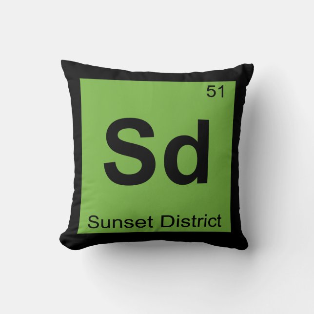 Sd - Sunset District San Francisco kemi Kudde (Framsida)