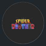 Sder Brother Shirt Birthday Family Funny Halloween Runt Klistermärke<br><div class="desc">Sder Brother Shirt Birthday Family Funny Halloween Costume</div>