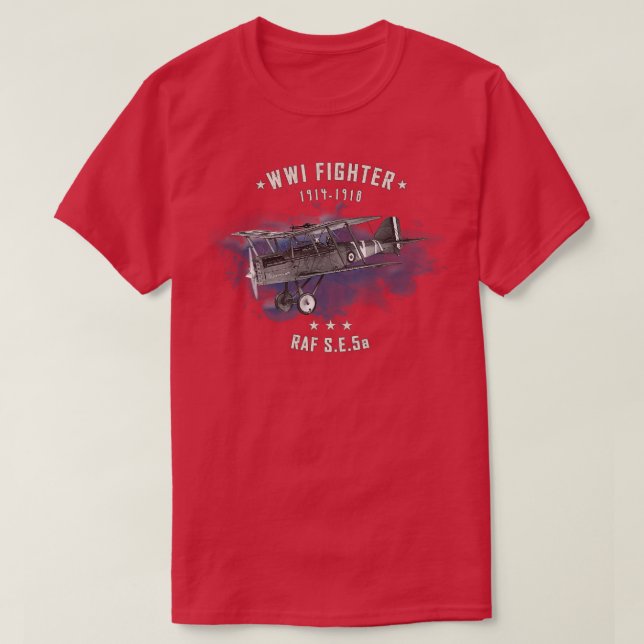 SE5a RAF WWI Fighter-flygplan T Shirt (Design framsida)
