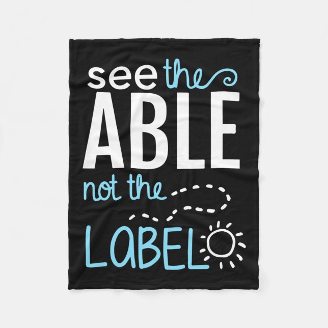 Se "Able not the Label Autism Awareness Puzzle" Fleecefilt (Framsidan)