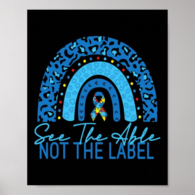 Se "Able not the Label Autism Awareness Puzzle" Poster (Framsidan)