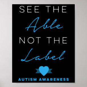 Se Able not the Label Autism Down Syndrome Aw Poster