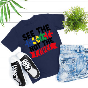 Se Able Not the Label, Cute Autism Awareness T Shirt