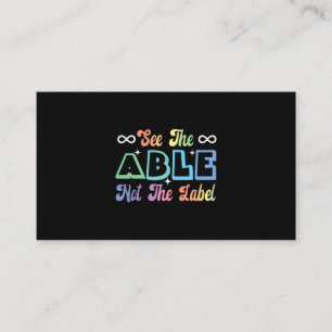 Se Able Not the Label Neurodiversity Autism A Visitkort