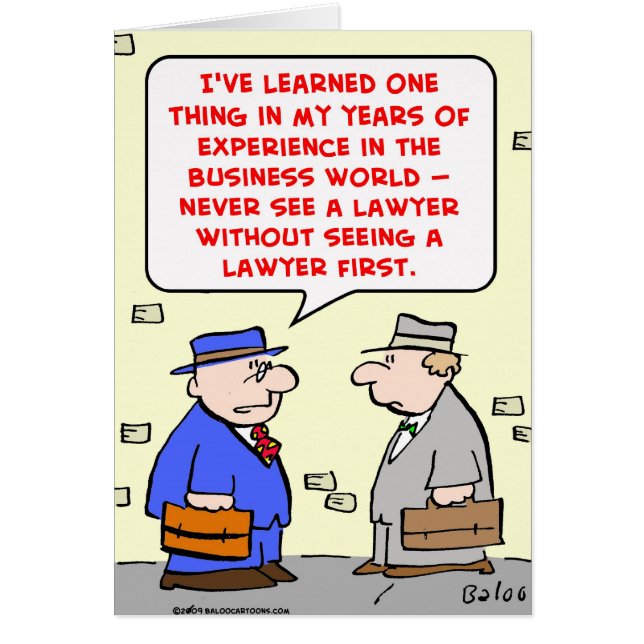 se aldrig en advokat hälsningskort (Framsidan)