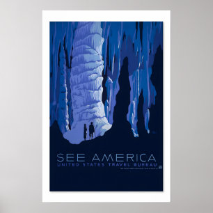 Se America Caverns 1930-tals Vintage Stil Arbetar Poster