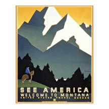 Se America Montana Mountains Travel WPA