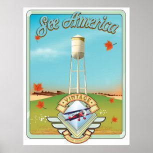 Se America Vintage 50:s stil poster