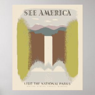 Se Amerika besöka nationalparkerna Poster