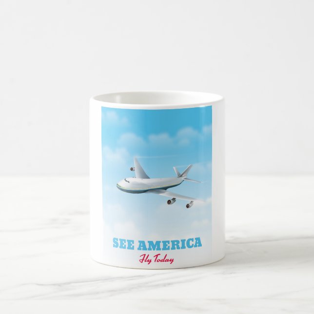 Se Amerika - Fly i dag! Kaffemugg (Center)
