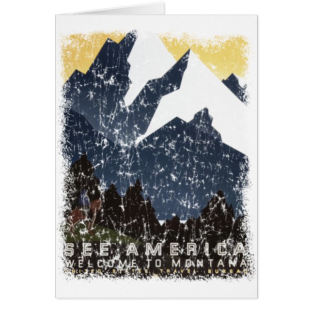 Se Amerika - Montana - nöd Hälsningskort (Framsidan)