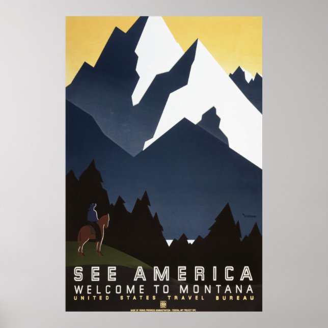 Se Amerika: Montana Poster (Framsidan)