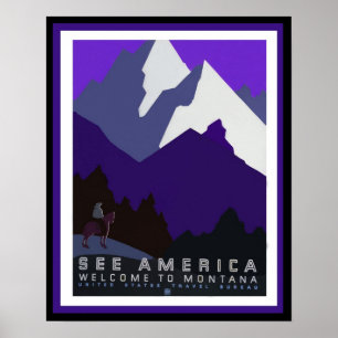 Se Amerika - Montana - WPA-affischen Series45 Poster