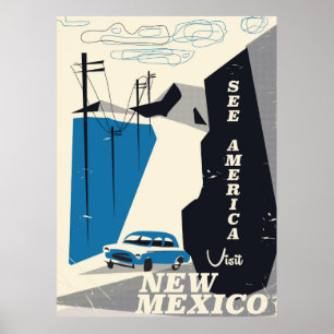 Se Amerika - New mexico Vintage resor poster
