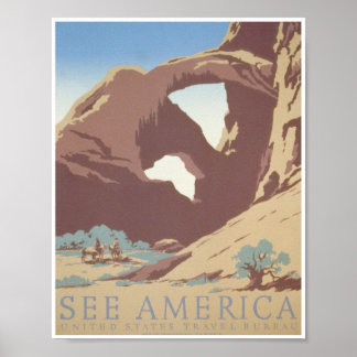 Se Amerika: United Stater Travel Bureau Poster