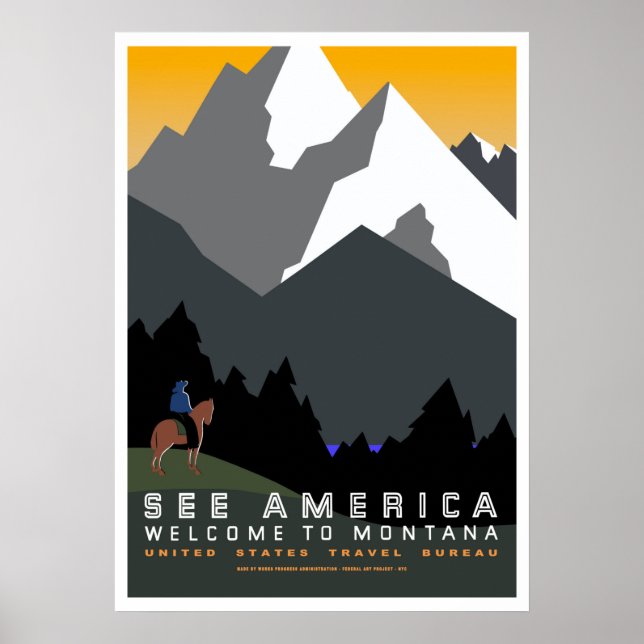 Se Amerika - Välkommen till Montana Poster (Framsidan)