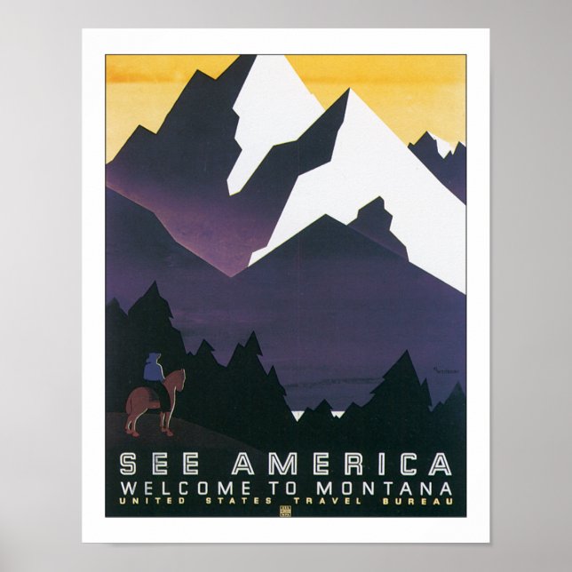Se Amerika - Välkommen till Montana Poster (Framsidan)