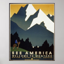 Se Amerika Välkommen till Montana Poster