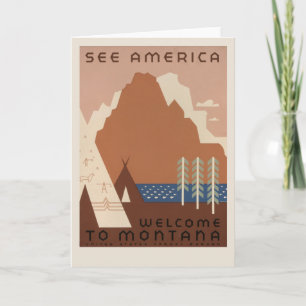 Se Amerika Välkommen till Montana Vintage resor Kort