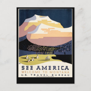 Se Amerika ~ Välkommen till Montana Vykort