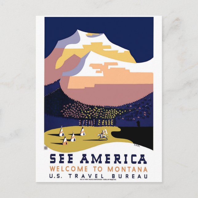 Se Amerika - Välkommen till Montana Vykort (Framsida)