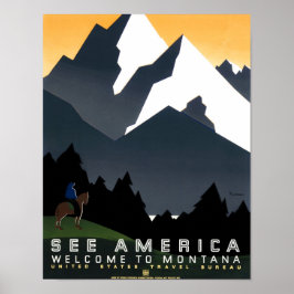Se Amerika - Välkommen till Montana - WPA Poster