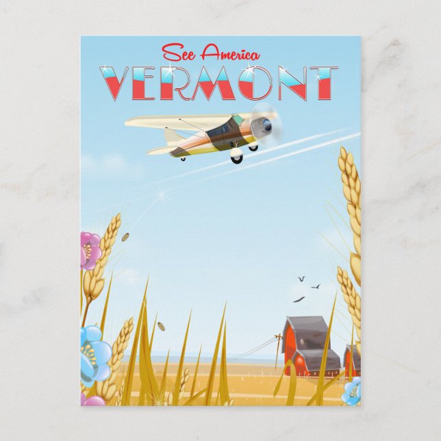 "Se Amerika" Vermont Rural-reseaffisch Vykort (Framsida)