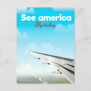 Se amerikanska "fly Today"-vintagens semesteravtry Vykort