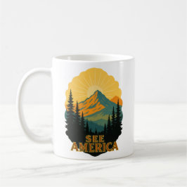 Se Amerikanska nationalparken Poster Stil Kaffemugg