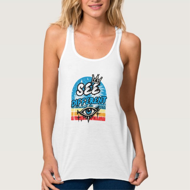 Se annorlunda retro tanktop linne med racerback  (Framsida)