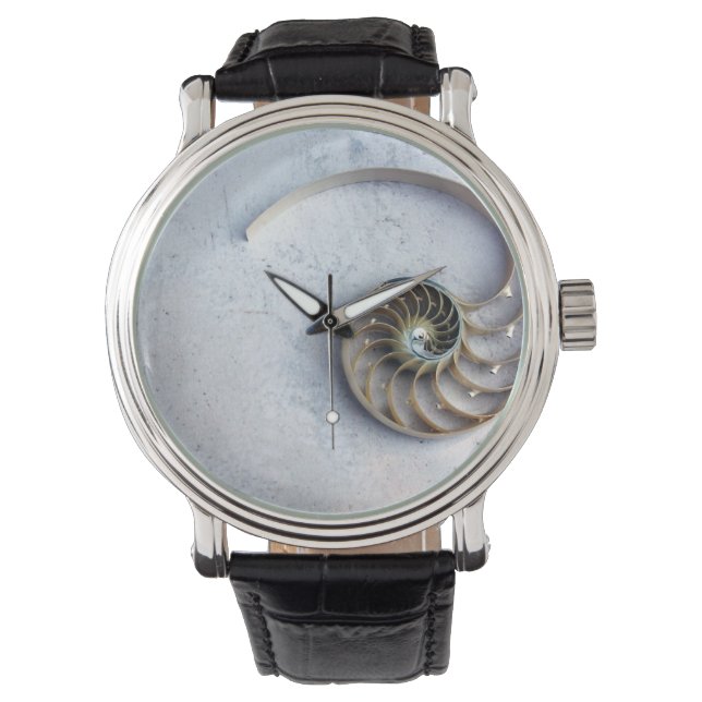 Se årstidsgränd nautilus snäcka armbandsur (Framsida)
