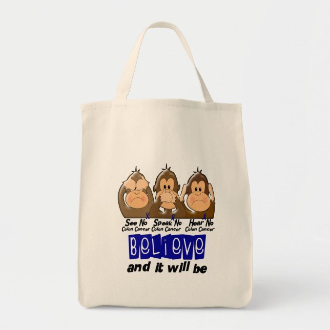 Se att att tala hör ingen koloncancer 3 tygkasse (Framsidan)