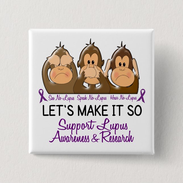 Se att att tala hör ingen Lupus 2 Knapp (Framsida)