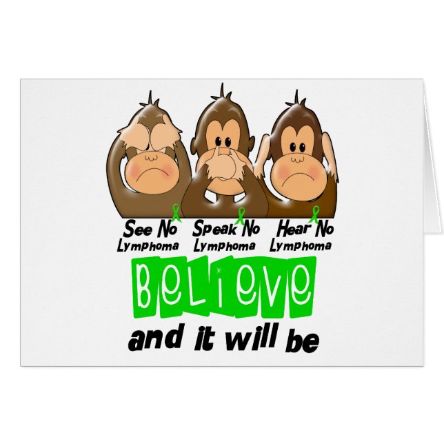 Se att att tala hör ingen Non-Hodgkins Hälsningskort (Framsidan Horizontal)