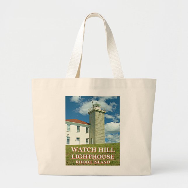 Se Backe fyr, Rhode island Tote Bag Jumbo Tygkasse (Framsidan)
