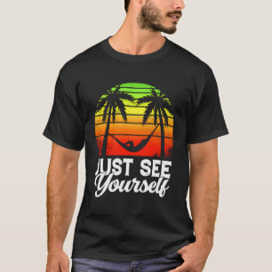 Se bara Yousef Retro Sunset Handflatan Träd ha T Shirt