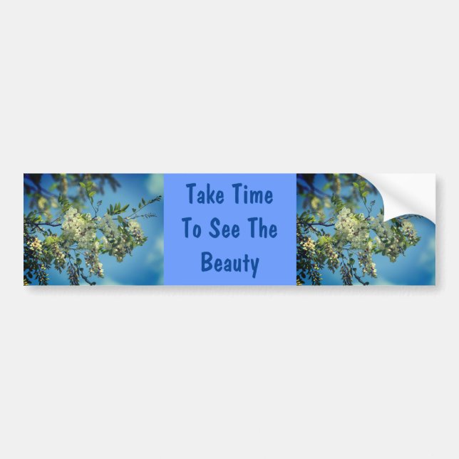 Se Beauty Flowers inspirational Bumper Sticker Bildekal (Framsidan)
