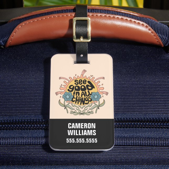 Se Bra i all Sak Hippie-grafik Bagagebricka (Framsida Insitu 2)