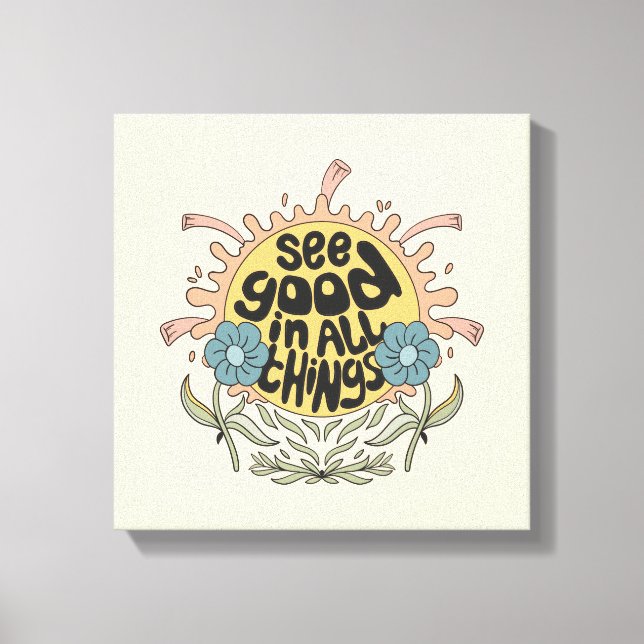 Se Bra i all Sak Hippie-grafik Canvastryck (Framsida)