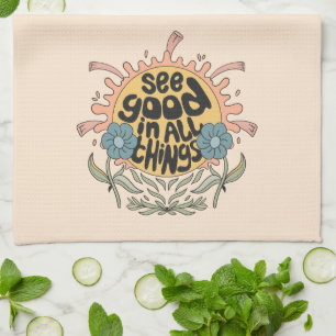 Se Bra i all Sak Hippie-grafik Kökshandduk