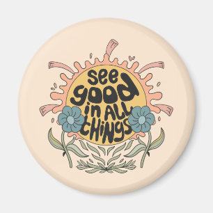 Se Bra i all Sak Hippie-grafik Magnet