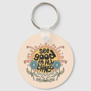 Se Bra i all Sak Hippie-grafik Nyckelring