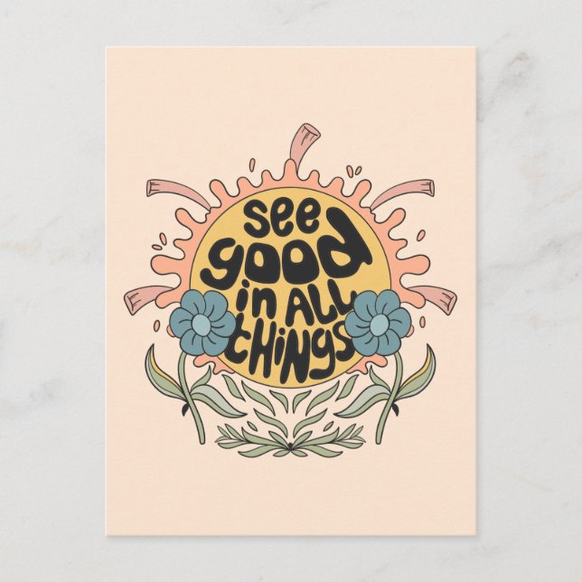 Se Bra i all Sak Hippie-grafik Vykort (Framsida)