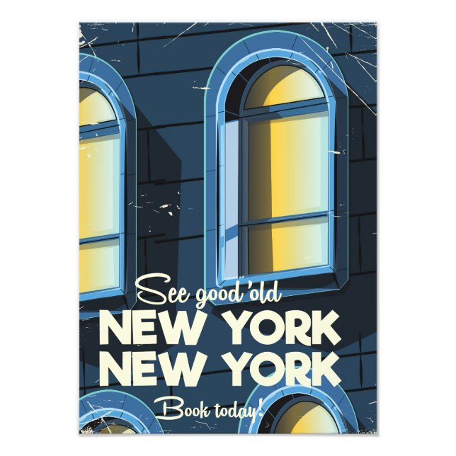 Se Bra Old New York-reseaffisch Fototryck (Framsidan)