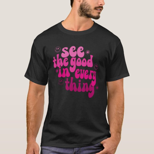 Se Bran i All Positivity Groovy Retro T Shirt (Framsida)