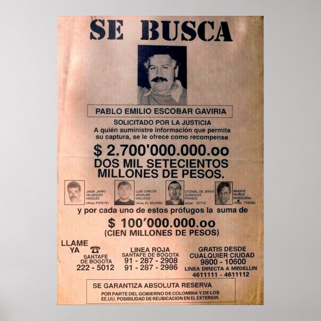 SE BUSCA ESCOBAR 1 POSTER (Framsidan)