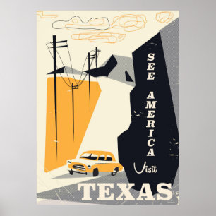 Se den Amerika - Texas 50-talvintage Poster