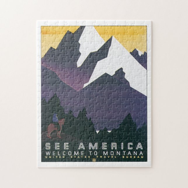 Se den Amerika välkomnandet till den Montana Pussel (Vertikal)