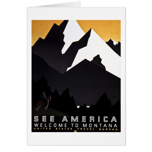 Se den Amerika välkomnandet till Montana Hälsningskort (Framsidan)